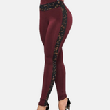 Lace High Waist Hip Lift Mesh Sheer Hollow Out Yoga Gym Jogging Trousers Legging Pants