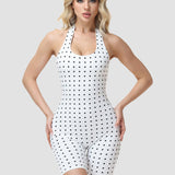 Hourglass Figure Corset Romper in Polka Dot Two Piece Set