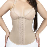 Sorelyne® Seamless Satin 18 Steel Bone Corset Vest Lace Cups Bustier Top