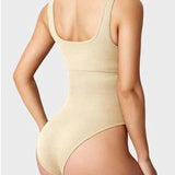 Women's Shapewear Bodysuits Sexy Ribbed Sleeveless Square Neck Tank Tops