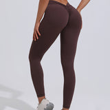 V-Back Scrunch Butt Lift Leggings High Waist Tummy Control Gym Yoga Pants