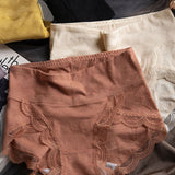 Women's Mid-Waist Antibacterial Crotch Breathable Lace Briefs Panties