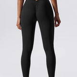 Sculpting V-Back Ruched Leggings Peach Butt Lifting Yoga Pants