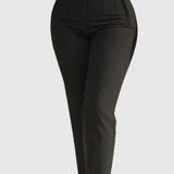 Women's Tailored Pleat High Waist Side Pocket 9-point Pants