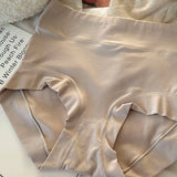 Women's Long Staple Cotton Solid Briefs High Waist Tummy Control Underwear