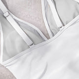 Sexy Deep V Mesh Backless One Piece Shapewear Swimsuit