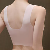 Widen Straps Lace Seamless Breathable Wire Free Vest Bra