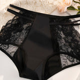 Sexy Ice Silk Lace High Waist Tummy Control Panties
