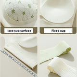 Wire Free Seamless Thin Breathable Bra with Delicate Floral Lace