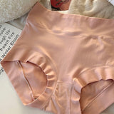 Women's Long Staple Cotton Solid Briefs High Waist Tummy Control Underwear