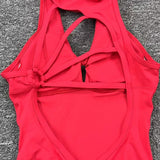 Women's Beautiful Back Sleeveless Elastic Tights Jumpsuit
