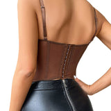 Women's Lace See-through Push Up Corset Bustiers Tops Boned Suspender Sexy Crop Tops