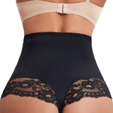 Seamless Lace Tummy Control Shapewear Panties High Waist Compression Thong Underwear