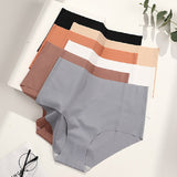 Women's Seamless Ice Silk Breathable Comfortable Triangle Mid-waist Panties