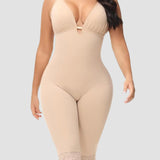 U Plunge Tummy Control Mid Thigh Bodysuit Seamless Full Body Girdles Shapewear