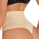 High Waist Seamless Single Breasted Shaping Thong Tummy Control Shapewear Panties