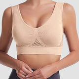 Women's Hollow Out Anti-Sagging High Support Sports Bra Breathable Yoga Top Bras