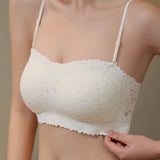 Women's Strapless Lace Non-slip Seamless Wireless Tube Top Bra