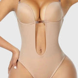 Shapewear Women Plus Size Backless Shapewear Integrated Bra Body Shaper Seamless Open Crotch Shapewear