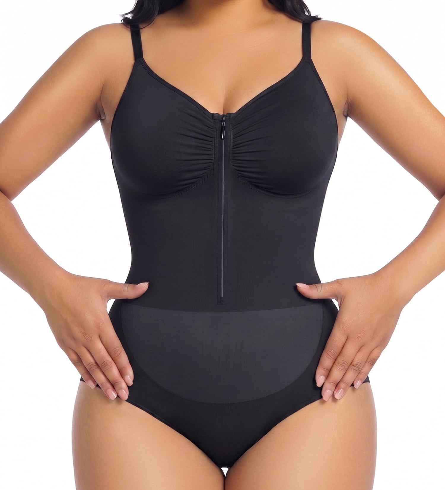 Seamless Tummy Control Shapewear Zipper Bodysuit