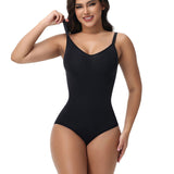 Sorelyne® Seamless Knit Tummy Control Bodysuit Spaghetti Strap Stretch Briefs Body Shaper