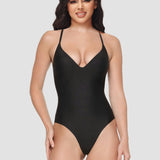 Sorelyne® Smooth Push Up Pad Thong Bodysuit Seamless  Deep V-Neck Body Shaper