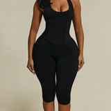Hourglass Figure The Corset Body Shaper Waist Cincher Capri Jumpsuit Two-Piece Set