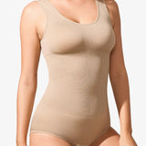 Women's Seamless Round Neck Tummy Control Briefs Bodysuit