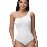 Sorelyne® Sexy Ribbed One Shoulder Sleeveless Tank Top Tight Stretch Bodysuit