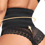 Splicing Lace Hollow High Waist Shapewear Panty Butt Lifter Slimming Thong