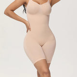 Body Shaper Ribbed Seamless Tummy Control Mid Thigh Bodysuits
