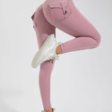 Peach Hip Fitness Leggings with Cargo Pockets