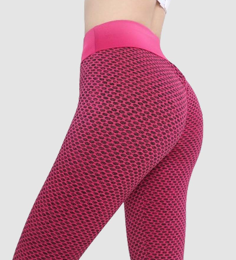 Honeycomb Butt Lifting Anti Cellulite Workout Leggings High Waist Yoga Pants
