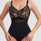 Seamless Lace Slimming Waist Bodysuit Tummy Control Thong Shapewear With Bra