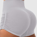 Side Drawstring High Waist Threaded Solid Color Yoga Shorts