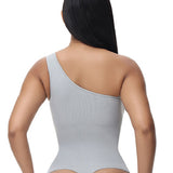 Sorelyne® Sexy Ribbed One Shoulder Sleeveless Tank Top Tight Stretch Bodysuit
