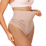 Women's Sexy Mid Waist Unique Lace Thong Body Shaper Seamless Girdle Panties