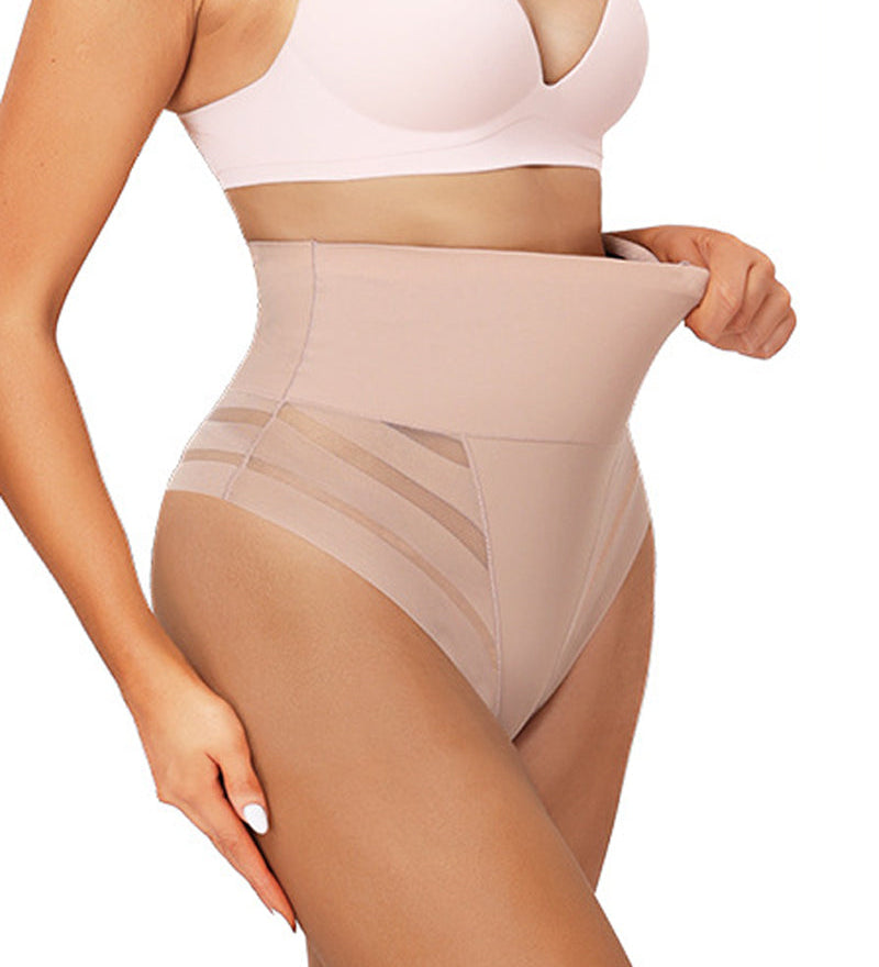 Women's Sexy Mid Waist Unique Lace Thong Body Shaper Seamless Girdle Panties