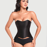 Sorelyne® Women's Satin Lace Up Boned Corset Top Overbust Side Zipper Waist Trainer