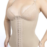Sorelyne® Seamless Satin 18 Steel Bone Corset Vest Lace Cups Bustier Top