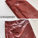 Sorelyne® Sexy High Waist Leather Skirt with Zipper for Curvy Women