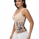 Sorelyne® Women's Boned Latex Zipper Corset Tummy Control Body Shaper Vest With Bra