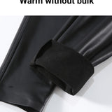Plush Faux Crocodile Leggings Tight Stretch Leather Pants