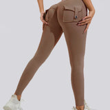Peach Hip Fitness Leggings with Cargo Pockets