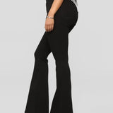 Fashion High Waist Hip Lift Slim Washed Flared Jeans