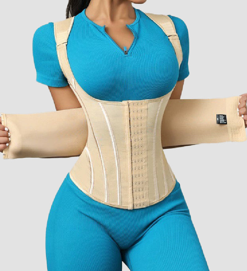 Steel Boned Mesh Waist Trainer Vest Breathable Abdominal Sculpting Belt Corset
