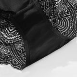 Women's Sexy Semi Sheer Mid-Waist Lace Stitching Breathable Briefs