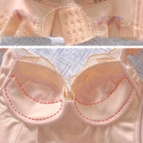 Women Side Support Longline Corset Wire-free Push Up Bra Adjustable Wide Straps