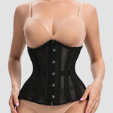 Sexy Gothic 26 Steel Hourglass Underbust Corset Lace up Hollow Breathable Waist Trainer