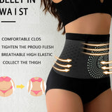 Women's Magnetic Therapy Warm Uterus Panties Seamless High Waist Abdomen Control Briefs